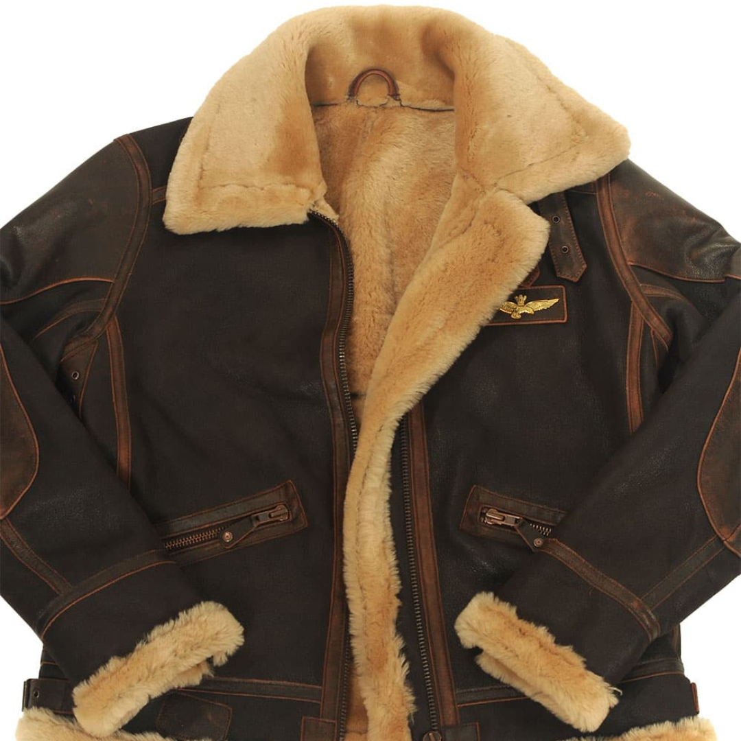 Blouson en cuir façon aviateur Johnny F.