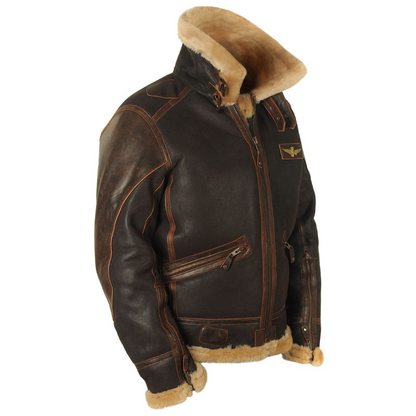 Blouson en cuir façon aviateur Johnny F.