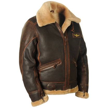 Blouson en cuir façon aviateur Johnny F.