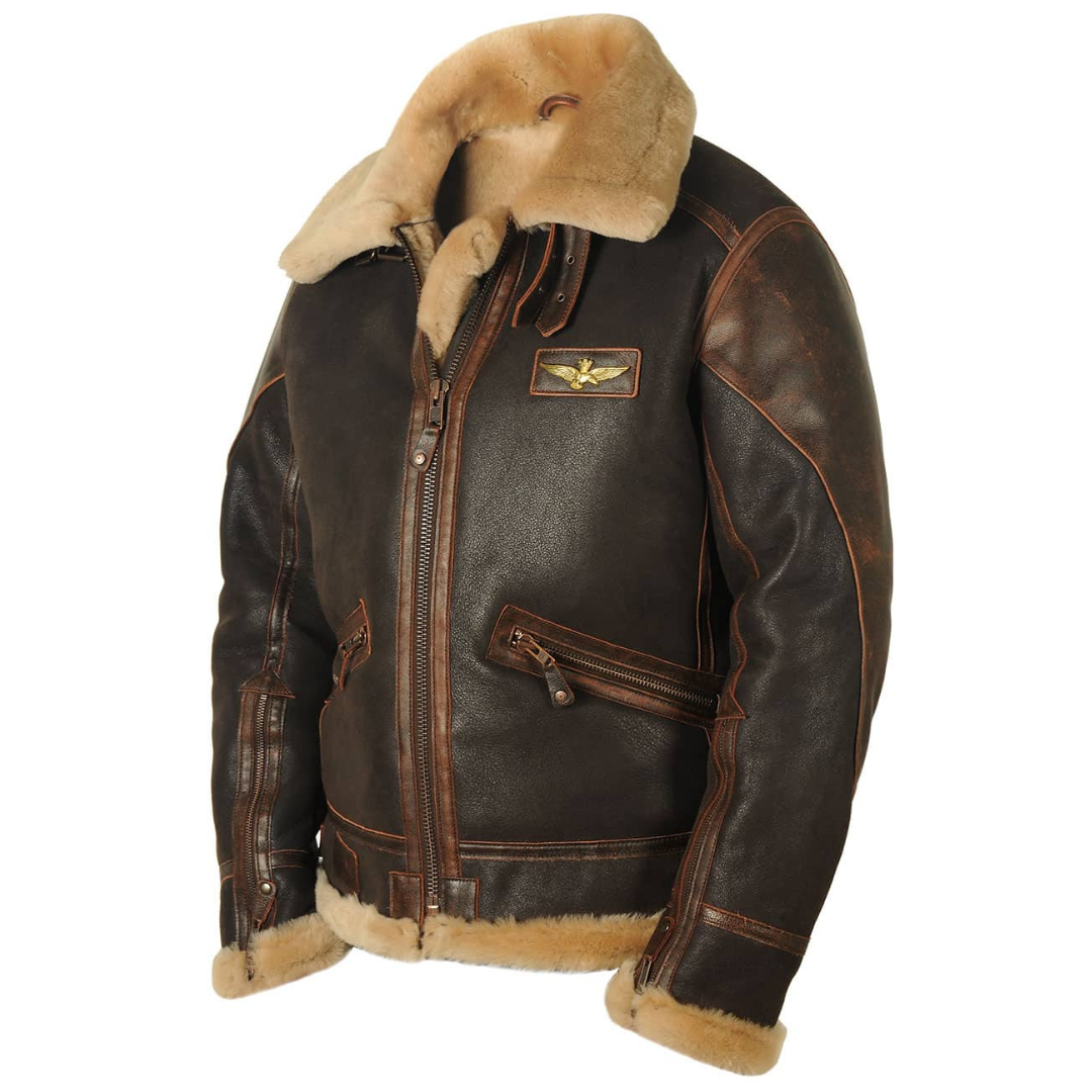 Blouson en cuir façon aviateur Johnny F.