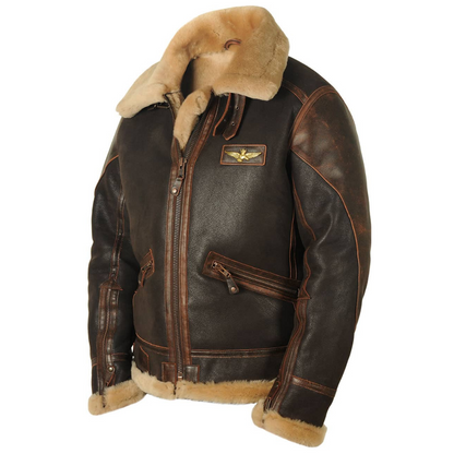 Blouson en cuir façon aviateur Johnny F.