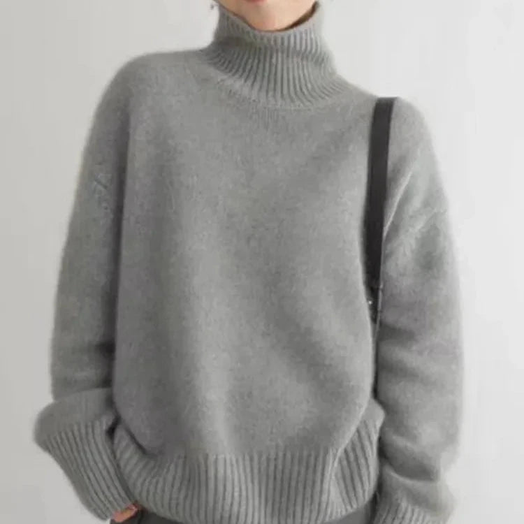 Pull à col roulé tricoté et doux WarmSweet (3 teintes au choix)