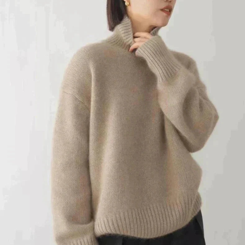 Pull à col roulé tricoté et doux WarmSweet (3 teintes au choix)