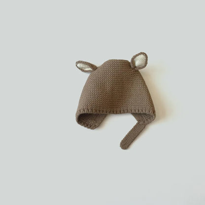 Bonnet Bébé Tricoté avec Oreilles de Lapin - Douceur et Chaleur pour l’Hiver