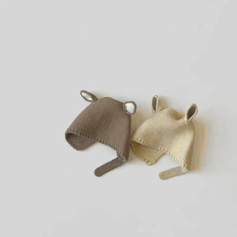 Bonnet Bébé Tricoté avec Oreilles de Lapin - Douceur et Chaleur pour l’Hiver