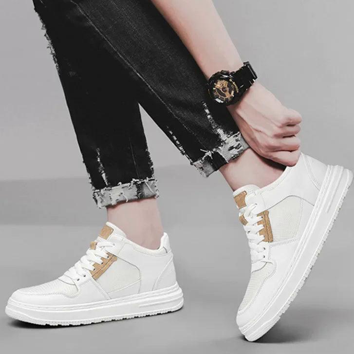 Sneakers toile et cuir SWATCH™ avec Réhausse Intégrée de 6 à 8 cm