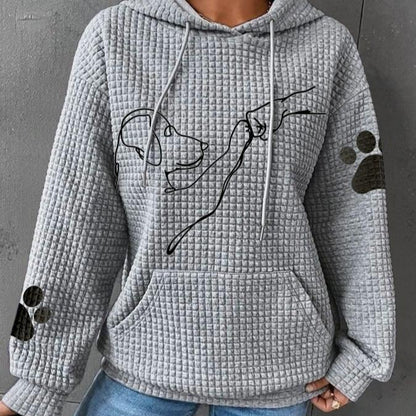 Sweat à capuche monochrome à manches longues pour femme Laury